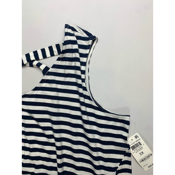 Style & Co. Women's Sleeveless Stripe Swing Dress 2XL Stripe Blue - Picture 6 of 12